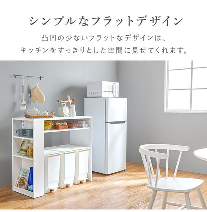 ゴミ箱上ラック 幅98.5cm 3分別タイプ ごみ箱上を有効活用 サイド収納付き 省スペース キッチンラック 作業台 作業スペース ごみ箱上ラック ゴミ箱上収納 ゴミ箱ラック ごみ箱ラック キッチン収納(代引不可)