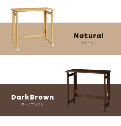 折りたたみ デスク テレワーク 木製 2WAY キャスター付き 80×40 高さ65 テーブル 机 在宅 リモートワーク 折りたたみデスク 折りたたみテーブル 折り畳み おしゃれ(代引不可)