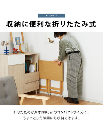 折りたたみ デスク テレワーク 木製 2WAY キャスター付き 80×40 高さ65 テーブル 机 在宅 リモートワーク 折りたたみデスク 折りたたみテーブル 折り畳み おしゃれ(代引不可)