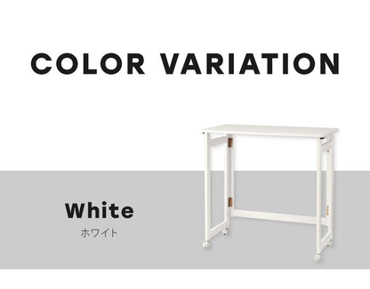 折りたたみ デスク テレワーク 木製 2WAY キャスター付き 80×40 高さ71 テーブル 机 在宅 リモートワーク 折りたたみデスク 折りたたみテーブル 折り畳み おしゃれ(代引不可)