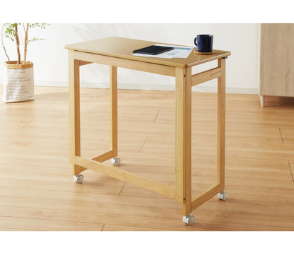 折りたたみ デスク テレワーク 木製 2WAY キャスター付き 80×40 高さ71 テーブル 机 在宅 リモートワーク 折りたたみデスク 折りたたみテーブル 折り畳み おしゃれ(代引不可)