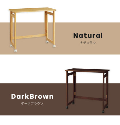折りたたみ デスク テレワーク 木製 2WAY キャスター付き 80×40 高さ71 テーブル 机 在宅 リモートワーク 折りたたみデスク 折りたたみテーブル 折り畳み おしゃれ(代引不可)