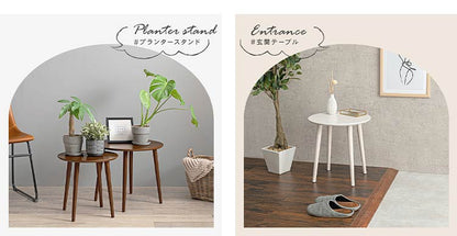 サイドテーブル 2個セット 円形 ネストテーブル 直径50/40 おしゃれ 丸 コンパクト ナイトテーブル 北欧 リビングテーブル ディスプレイ 玄関 白 韓国インテリア(代引不可)