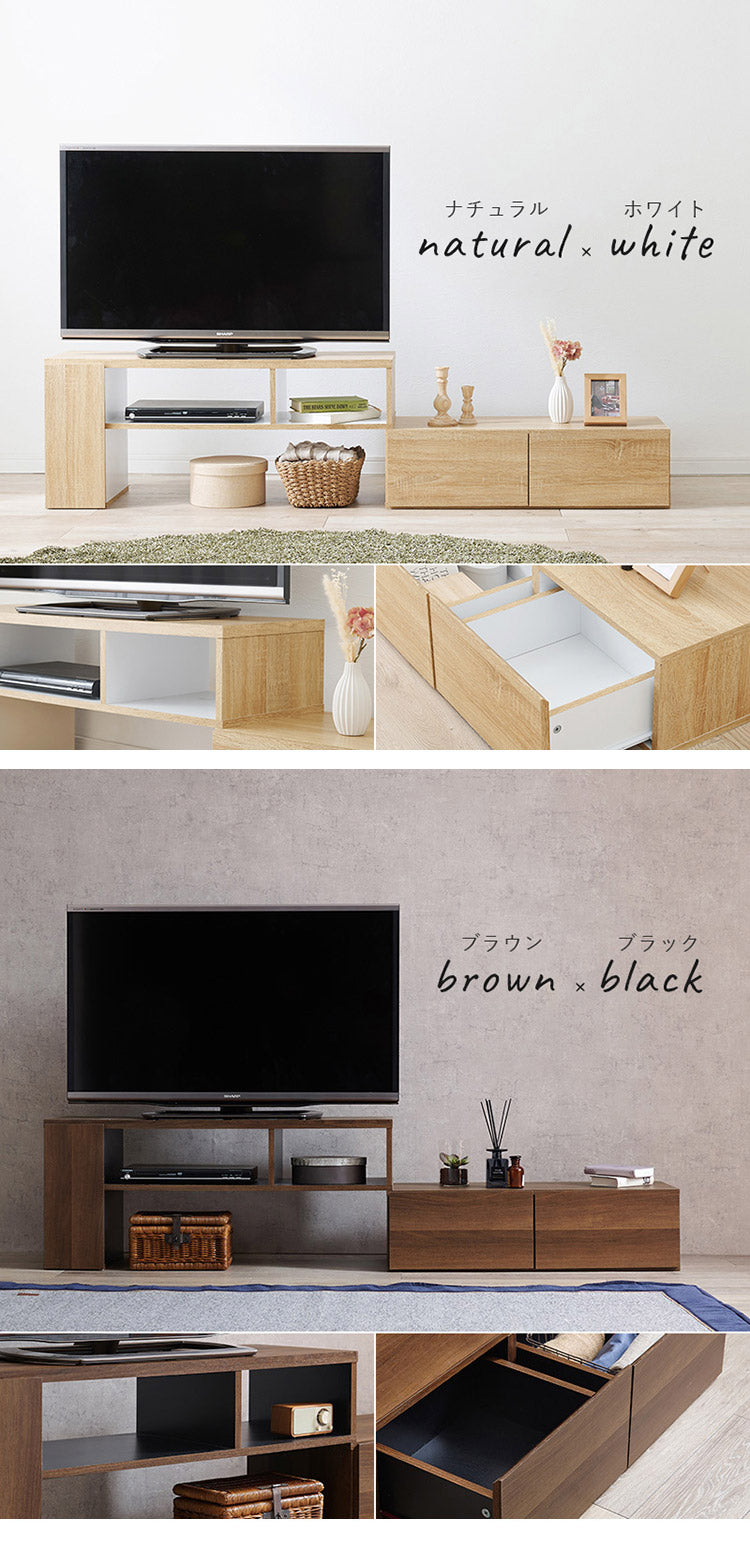 伸縮式 テレビ台 幅95~幅169 スライドテレビ台 24~40型対応 大容量 テレビボード ローボード TV台 伸縮 コーナーテレビ台 L字 ディスプレイ ラック 棚 収納 シンプル 北欧 おしゃれ(代引不可)