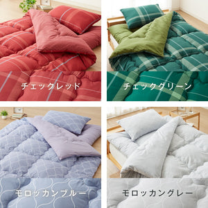 布団4点セット シングル 【Ever Clean】エヴァークリーン ほこりが出にくい 中空ポリエステル綿 洗える ピーチスキン 軽量 おしゃれ ふとんセット 組布団 掛布団 掛け布団 敷布団 敷き布団 枕 来客用