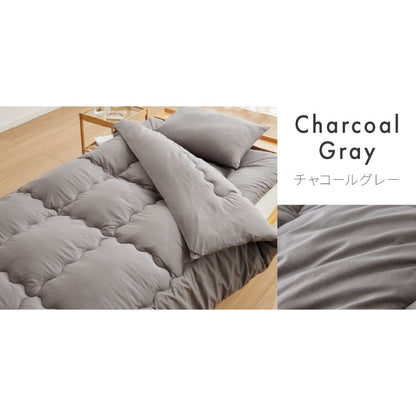 布団4点セット セミダブル【Ever Clean】エヴァークリーン ほこりが出にくい 中空ポリエステル綿 洗える ピーチスキン 軽量 おしゃれ ふとんセット 組布団 掛布団 掛け布団 敷布団 敷き布団 枕 来客用