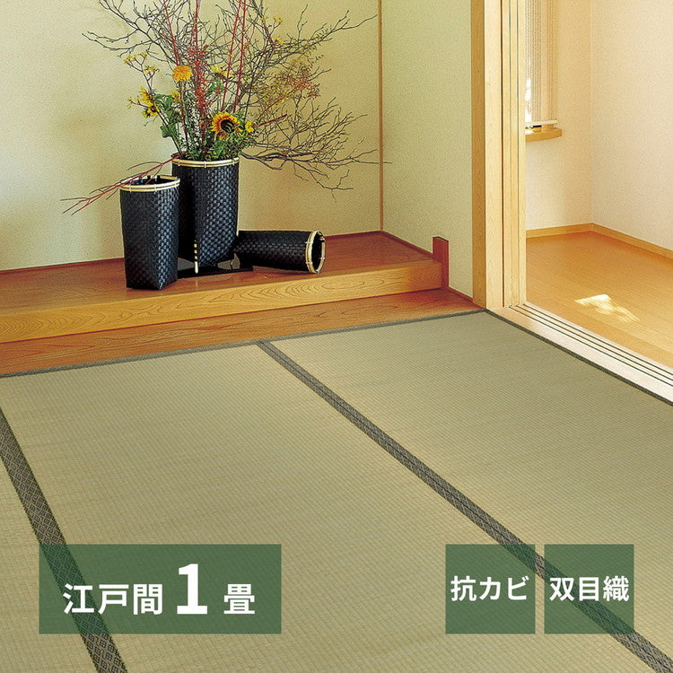 い草上敷き い草カーペット 柳川 やながわ 江戸間1畳 87×174cm 双目織り 和風 和室 無地 抗菌・防臭 萩原(代引不可)