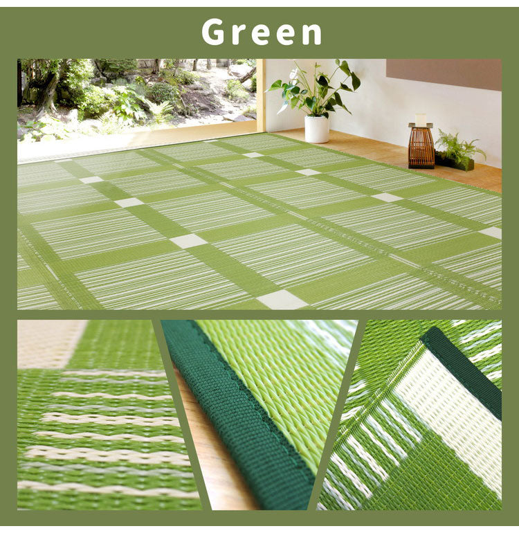 日本製 洗える い草風 PP花ござ 上敷 ガナッシュ 本間1帖 95.5×191 PP素材で水に強い 引っかき耐性 子供 ペット 上敷き 和風 和モダン ブラウン グリーン シンプル おしゃれ(代引不可)