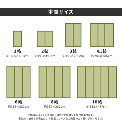 い草上敷き い草カーペット 柳川 やながわ 本間10畳 477×382cm 双目織り 和風 和室 無地 抗菌・防臭 萩原(代引不可)