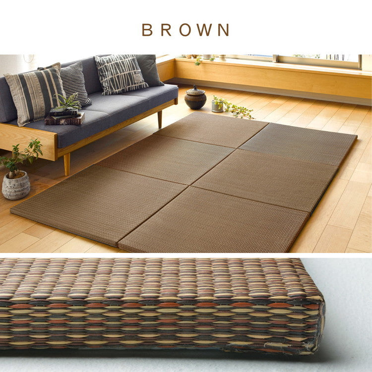置き畳 南風 82×82cm 約半畳 1枚 抗菌 防臭 フチなし フロア畳 システム畳 厚手 マット 琉球畳風 い草 フローリング畳 滑り止め付 萩原(代引不可)
