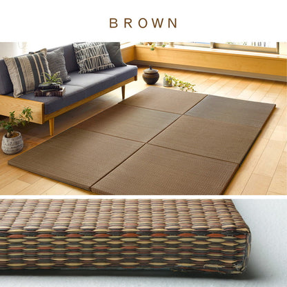 【6枚セット】 置き畳 南風 82×82cm 約半畳 抗菌 防臭 フチなし フロア畳 システム畳 厚手 マット 琉球畳風 い草 フローリング畳 滑り止め付 萩原(代引不可)