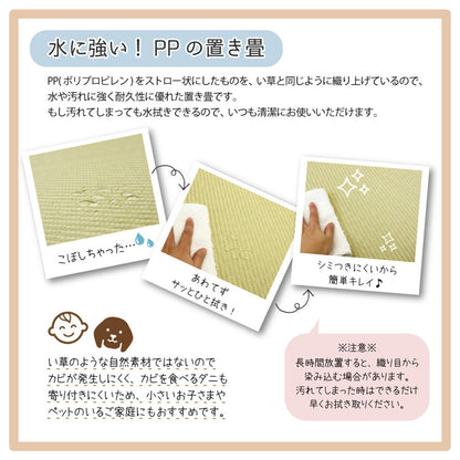 置き畳 水拭きできる PPミニ畳 65×65cm 約半畳 1枚 い草風 綾模様 フロア畳 ユニット畳 システム畳 厚手 フローリング畳 滑り止め付 萩原(代引不可)