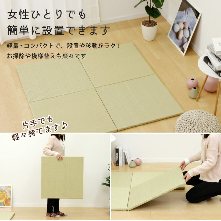 置き畳 水拭きできる PPミニ畳 65×65cm 約半畳 1枚 い草風 綾模様 フロア畳 ユニット畳 システム畳 厚手 フローリング畳 滑り止め付 萩原(代引不可)