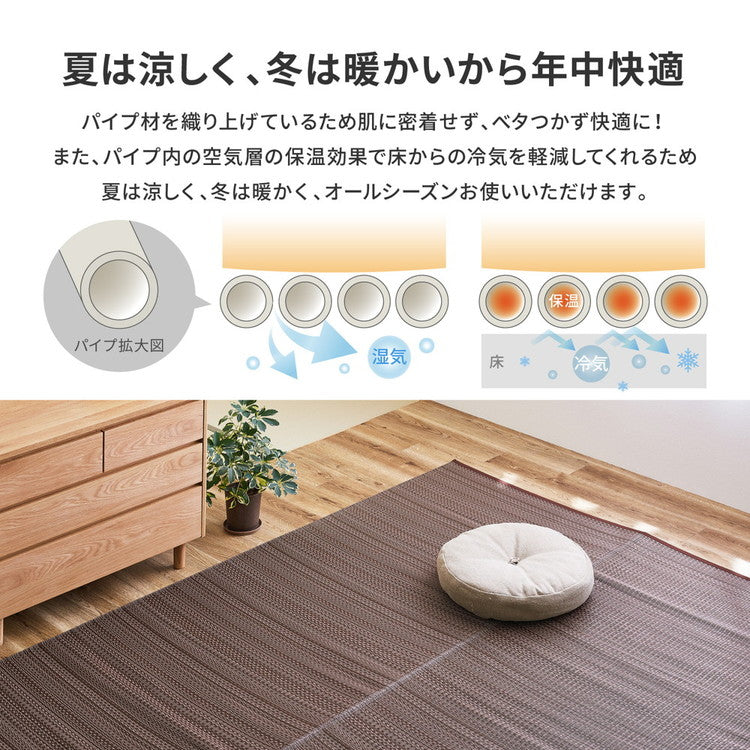 日本製 い草風上敷き ライアン 江戸間8畳 348×352cm 水洗いOK い草風カーペット モダン畳 ビニール風 上敷き カラフル おしゃれ 萩原(代引不可)