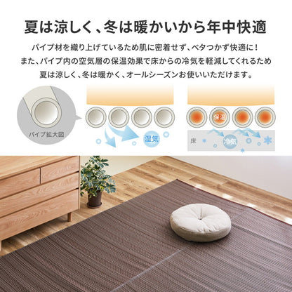 日本製 い草風上敷き ライアン 江戸間8畳 348×352cm 水洗いOK い草風カーペット モダン畳 ビニール風 上敷き カラフル おしゃれ 萩原(代引不可)