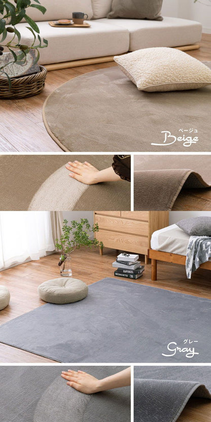 洗濯機で洗えるラグ メレンゲタッチラグ 185×185cm 正方形 2畳 かわいい ラグマット ウォッシャブルラグ こたつ敷き カーペット 絨毯 ホットカーペットカバー 無地 くすみカラー(代引不可)