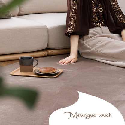洗濯機で洗えるラグ メレンゲタッチラグ 185×240cm 長方形 3畳 かわいい ラグマット ウォッシャブルラグ こたつ敷き カーペット 絨毯 ホットカーペットカバー 無地 くすみカラー(代引不可)