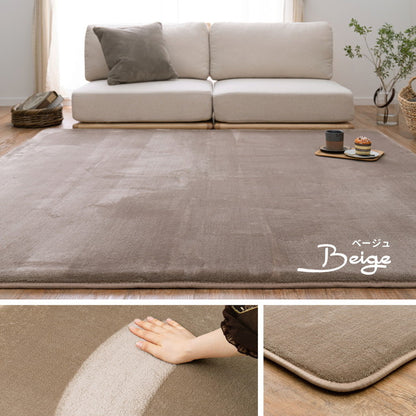 撥水加工ラグ メレンゲタッチ 低反発ラグ 185×185cm 正方形 2畳 ラグマット ラグ こたつ敷き おしゃれ ウレタン入り 滑り止め付き 手洗いOK ホットカーペットカバー 無地 ふっくら はっ水 厚手 秋冬(代引不可)