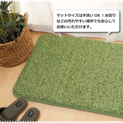 芝生ラグマット 185×185cm シーヴァ 人工芝 シャギーラグ 室内用 屋内用 カーペット ホットカーペット対応 緑 グリーン ゴルフ(代引不可)