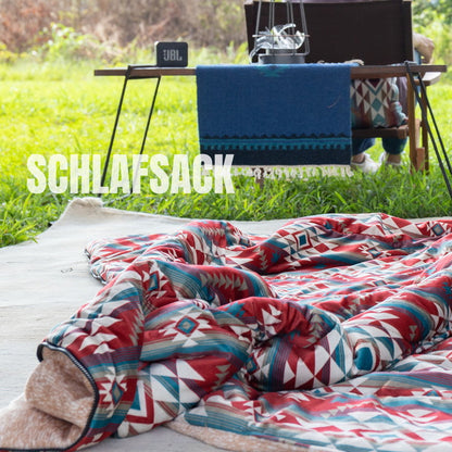 2WAY 寝袋ブランケット クッションシュラフ 寝袋 ブランケット アウトドア キャンプ お家キャンプ ベランピング 防災グッズ 車中泊 毛布(代引不可)