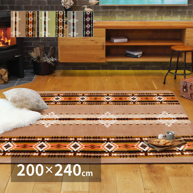 ラグ ラグマット 200×240 約3畳 ペンドルトン柄 お家でキャンプ気分 ペンドリム ふかふか フランネルラグ ウレタン お家キャンプ おうちキャンプ アウトドア ホットカーペット 床暖房対応(代引不可)