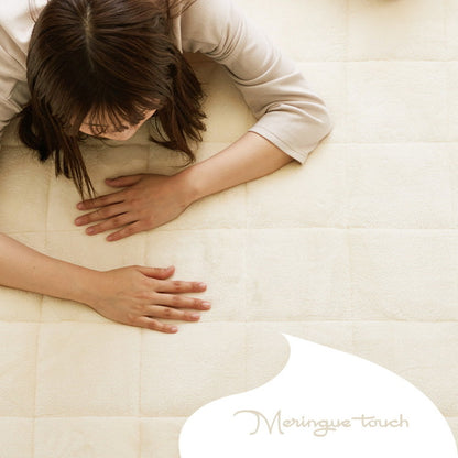 ふっくら厚手 メレンゲタッチラグ 極厚 190×240cm ラグマット ウレタン入り フランネル ホットカーペットカバー こたつ敷き かわいい 可愛い おしゃれ(代引不可)