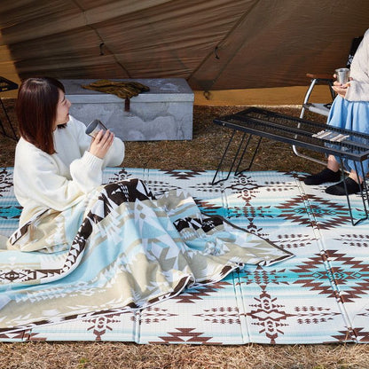 キリム柄 クッションプレイマット 148×196cm 撥水 耐熱 防音 エクスキリム プレイマット 折りたたみ マット クッションマット キャンプ アウトドア レジャシート 子ども部屋 ペット(代引不可)