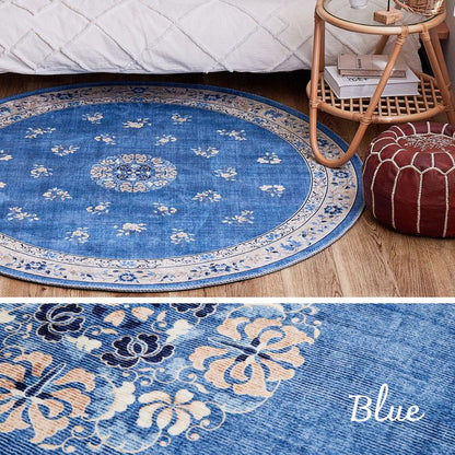 洗える 花柄フランネルラグ ミュゲ 約130×190cm 手洗いOK 滑り止め付き フェミニン シノワズリ 転写 韓国インテリアかわいい 可愛い おしゃれ(代引不可)