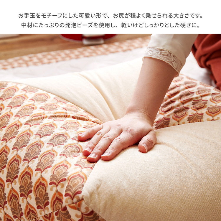 昭和レトロ おじゃみクッション アトレ 約46×46×17cm 座布団 スツール オットマン オールシーズン かわいい 可愛い おしゃれ(代引不可)