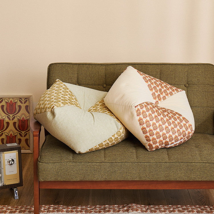 昭和レトロ おじゃみクッション アトレ 約46×46×17cm 座布団 スツール オットマン オールシーズン かわいい 可愛い おしゃれ(代引不可)