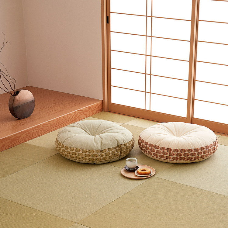 昭和レトロ ラウンドクッション アトレ 直径 約60cm 円形 座布団 オールシーズン かわいい 可愛い おしゃれ(代引不可)