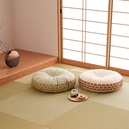 昭和レトロ ラウンドクッション アトレ 直径 約60cm 円形 座布団 オールシーズン かわいい 可愛い おしゃれ(代引不可)