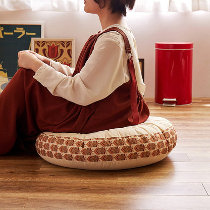 昭和レトロ ラウンドクッション アトレ 直径 約60cm 円形 座布団 オールシーズン かわいい 可愛い おしゃれ(代引不可)