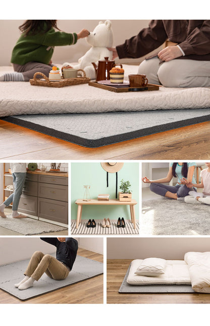 9枚セット ジョイントアンダーラグ 下敷き専用 防音 両面滑り止め ズレ防止 カットOK ジョイント式 約180cm×180cm 約2畳 アツマシ 厚み増し太郎 ふかふか 高密度 低反発 ウレタン(代引不可)