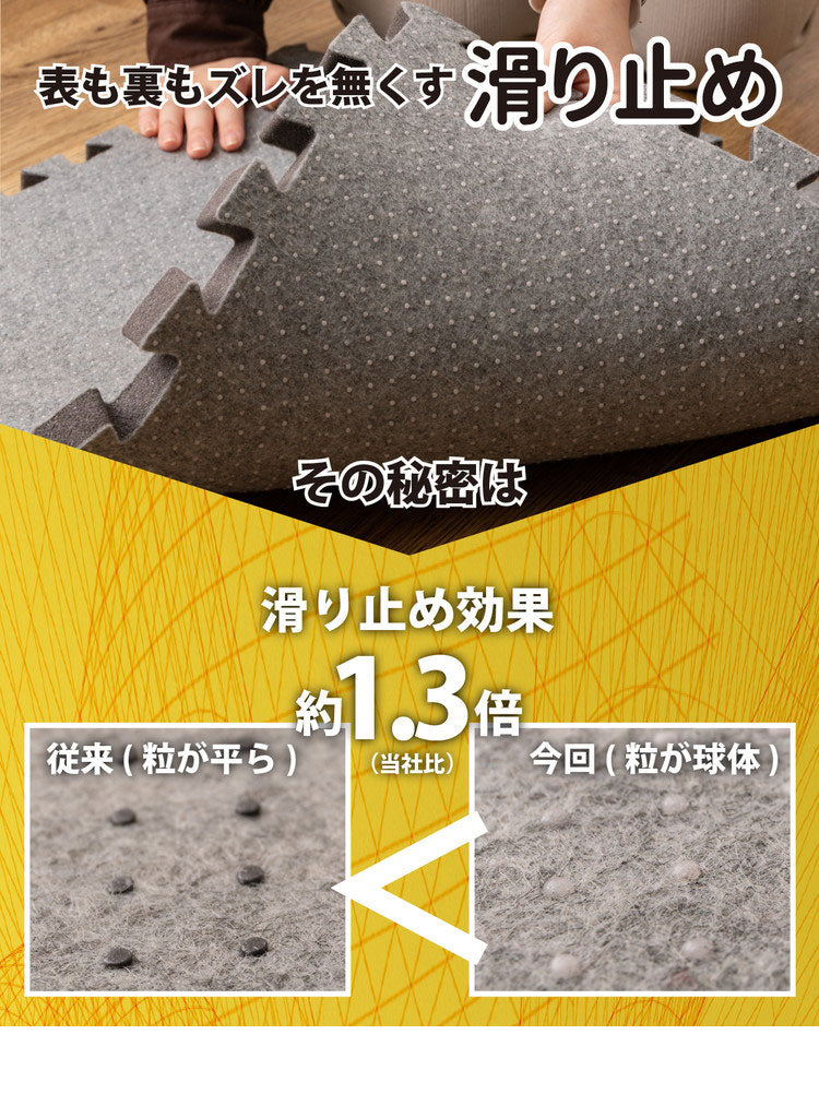 9枚セット ジョイントアンダーラグ 下敷き専用 防音 両面滑り止め ズレ防止 カットOK ジョイント式 約180cm×180cm 約2畳 アツマシ 厚み増し太郎 ふかふか 高密度 低反発 ウレタン(代引不可)