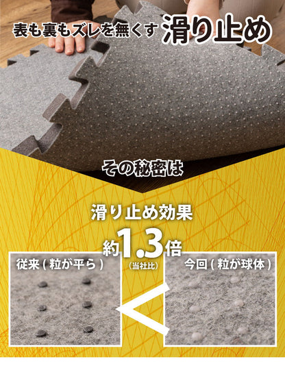 9枚セット ジョイントアンダーラグ 下敷き専用 防音 両面滑り止め ズレ防止 カットOK ジョイント式 約180cm×180cm 約2畳 アツマシ 厚み増し太郎 ふかふか 高密度 低反発 ウレタン(代引不可)