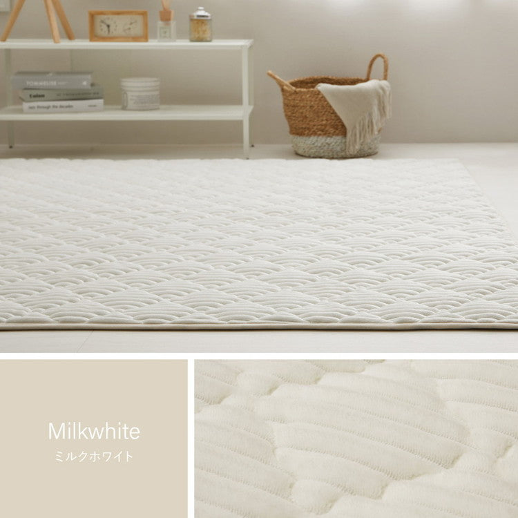 ラグ 130×190cm くすみカラー ふわふわタッチの洗えるキルトラグ モロッカン 可愛い かわいい ラグマット カーペット 床暖房対応 オールシーズン おしゃれ(代引不可)
