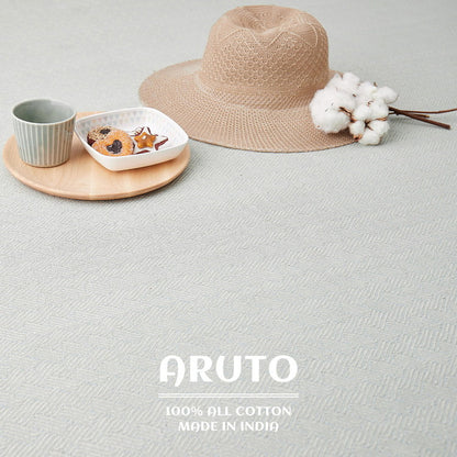 洗濯機で洗える綿100%ラグ アルト 約90×185cm インド綿 ボンディング ラグマット 滑り止め付き タッセル付き ナチュラル かわいい おしゃれ オールシーズン(代引不可)