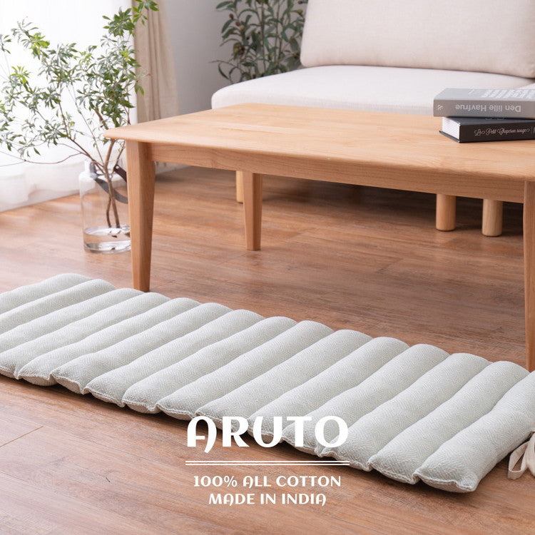 インド綿 ロングクッション アルト 約43×120cm 長座布団 ごろ寝クッション ごろ寝マット コットン100% ひも付き(代引不可)