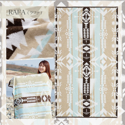 綿100% タオルブランケット 100×178cm アウトドア ビーチタオル 多機能 ブランケット ネイティブ柄 タオルケット エスニック 大判 厚手 キャンプ おしゃれ ひざ掛け マルチカバー(代引不可)