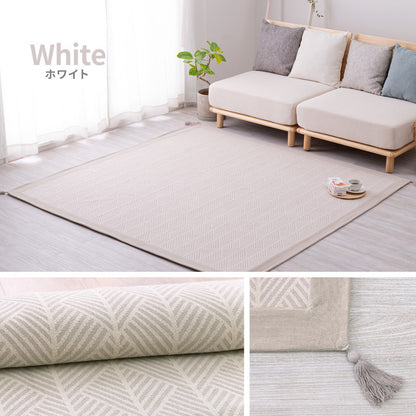 洗濯機で洗える インド綿100%ラグ 約90×185cm 約1畳 クラック フサ付き すべり止め付き コットンラグ ヘリンボーン オールシーズン ウォッシャブルラグ(代引不可)