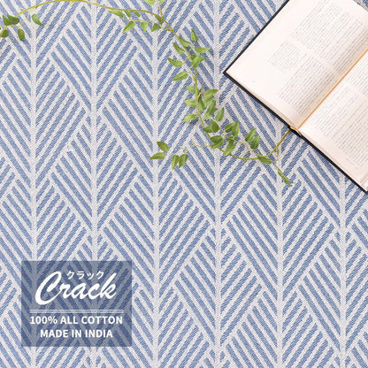 洗濯機で洗える インド綿100%ラグ 約90×185cm 約1畳 クラック フサ付き すべり止め付き コットンラグ ヘリンボーン オールシーズン ウォッシャブルラグ(代引不可)