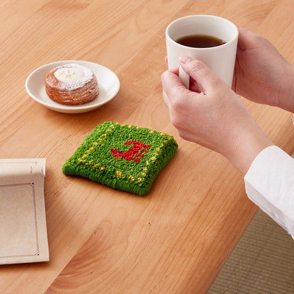 手織りのギャッベ コースター 10×10cm ギャベ ウール 手織り 壁飾り インド製 おしゃれ(代引不可)