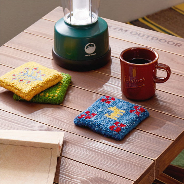 手織りのギャッベ コースター 10×10cm ギャベ ウール 手織り 壁飾り インド製 おしゃれ(代引不可)