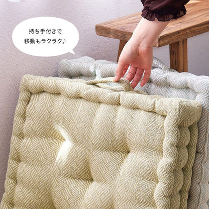 【2枚組】 フロアクッション 約42×42×10cm インド綿 クッキークッション アルト 座布団 コットン100% 持ち手付き アウトドア キャンプ(代引不可)
