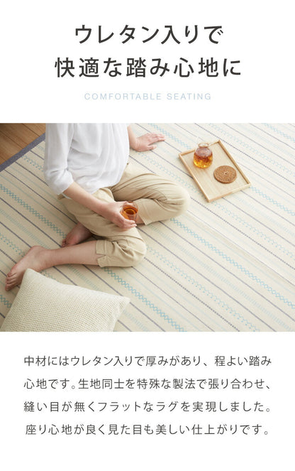 洗濯機で洗えるラグ 130×185cm インド綿100%ラグ おしゃれ ネイティブ フサ付き 約1.5畳 かわいい 幾何学 ウレタン ラグマット コットンラグ タッセル 洗濯OK ウォッシャブルラグ 春夏 北欧(代引不可)