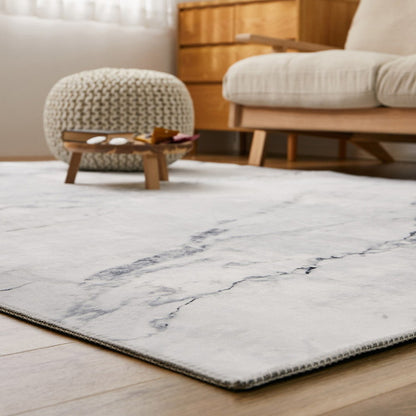 大理石調フランネルラグ 190×190cm 大理石柄 デザインラグ 床暖房対応 プリントラグ 石目調 マーブル調 シック モノトーン おしゃれ(代引不可)