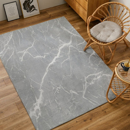 大理石調フランネルラグ 190×240cm 大理石柄 デザインラグ 床暖房対応 プリントラグ 石目調 マーブル調 シック モノトーン おしゃれ(代引不可)