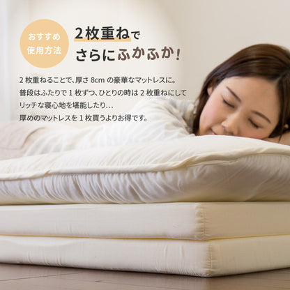 日本製 お試し4cmマットレス シングル 4つ折り 軽量 ウレタンマットレス 来客用 コンパクト マット 敷布団 敷き布団(代引不可)