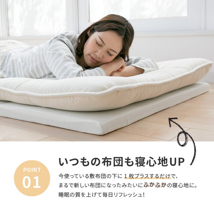 日本製 お試し4cmマットレス シングル 4つ折り 軽量 ウレタンマットレス 来客用 コンパクト マット 敷布団 敷き布団(代引不可)